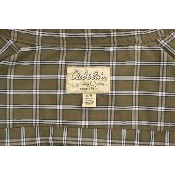 Cabela's Men's Medium Green Plaid Button Down Long Sleeve Shirt - Picture 8 of 12